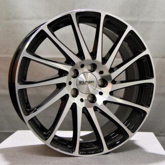 WOLFHÄRT 2 BLK/POL (musta/kiiltävä) 18"x8" 5x112 ET42 KR72,6 (Sopii mm: Audi, MB, Seat, Skoda, VW)