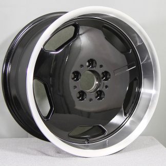 CARBONADO RETRO BLK/POL (musta/kiiltävä) 17"x9" ET35 + 8" ET35 5x112 KR66,6 (Sopii mm: Audi, MB, Seat, Skoda, VW)